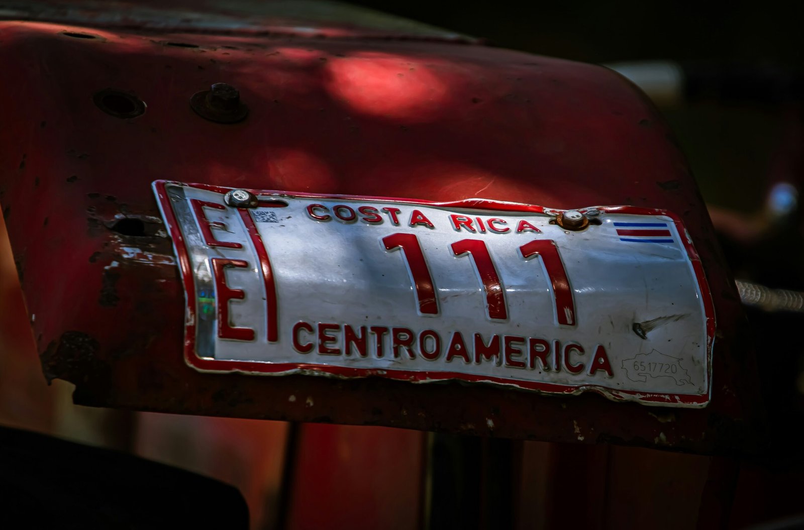 a close up of a license plate on a vehicle